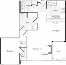 1 Bedroom F 02-311 floor plan